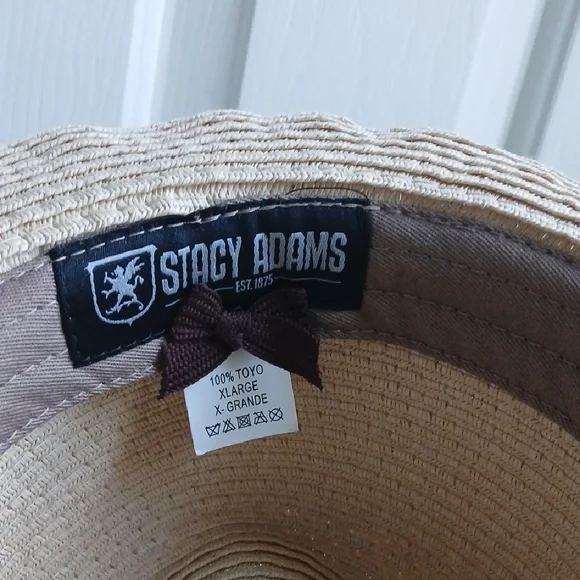 Stacy Adams Tan Fedora 100% Toyo Hat with Classic Design - Picture 3 of 7